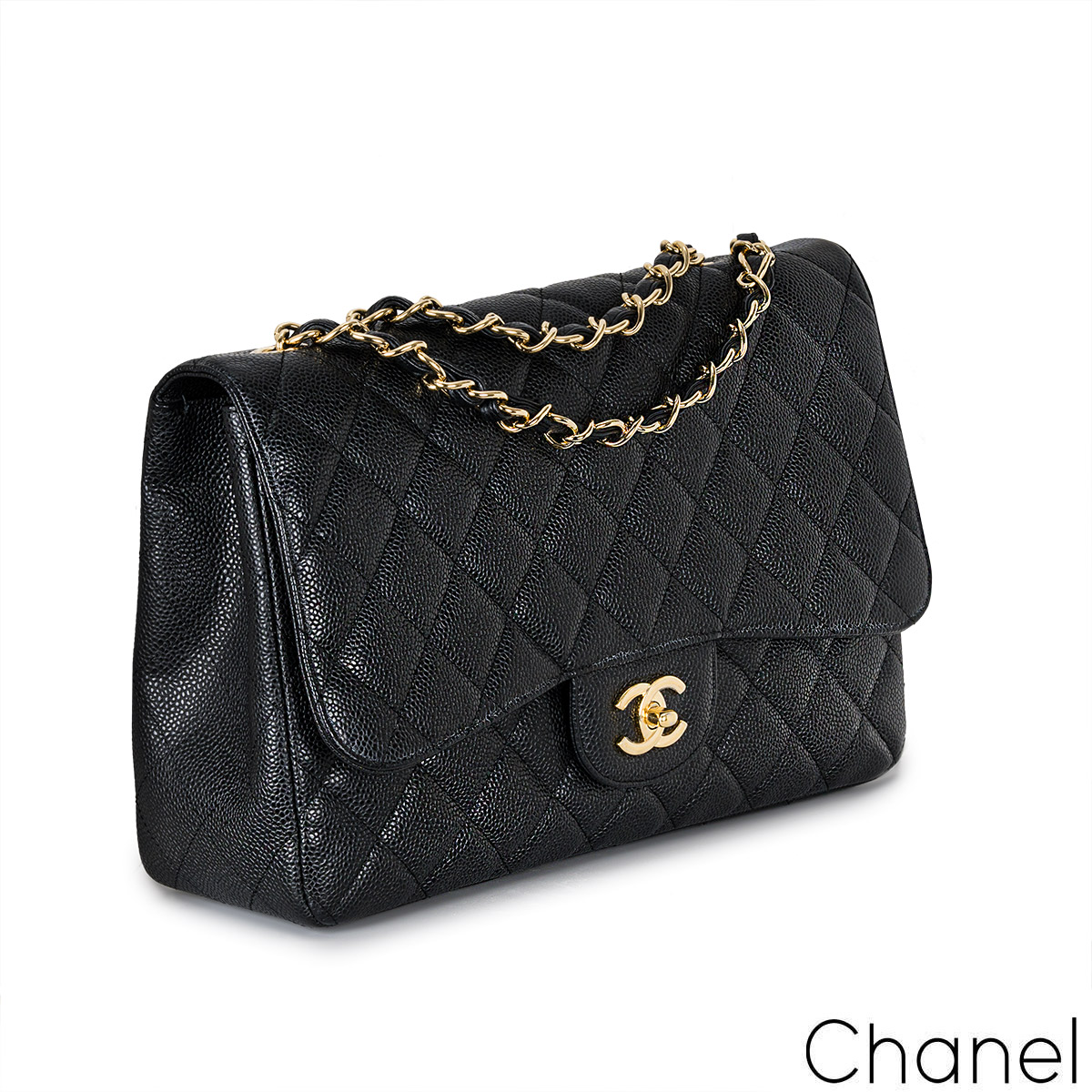 CHANEL Classic Black Quilted Calfskin Big CC 2 Way Silver Chain Maxi Flap  Bag